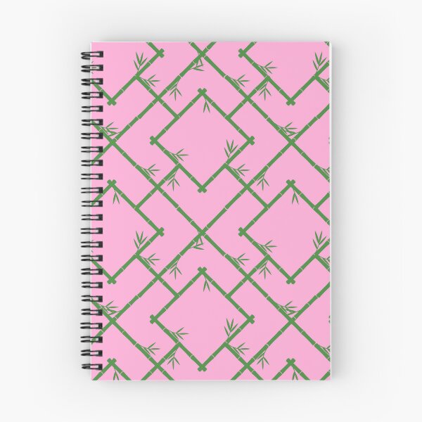 Item preview, Bamboo Chinoiserie Lattice in Light Pink + Grass Green designed and sold by YesterdayColl.