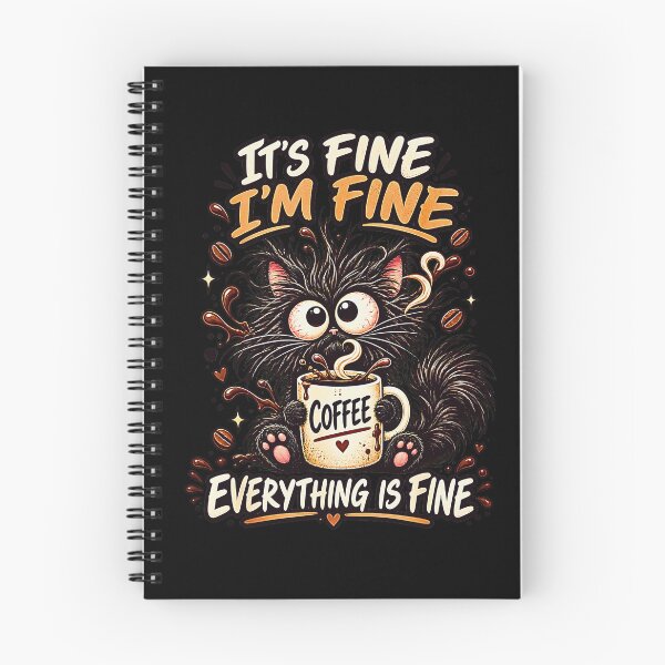 Item preview, It’s Fine I’m Fine Everything Is Fine – Funny Coffee Cat designed and sold by Byhergawaa.