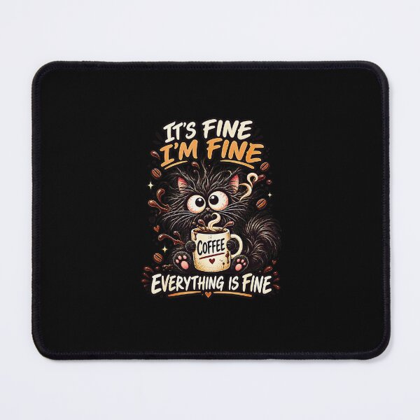 Item preview, It’s Fine I’m Fine Everything Is Fine – Funny Coffee Cat designed and sold by Byhergawaa.