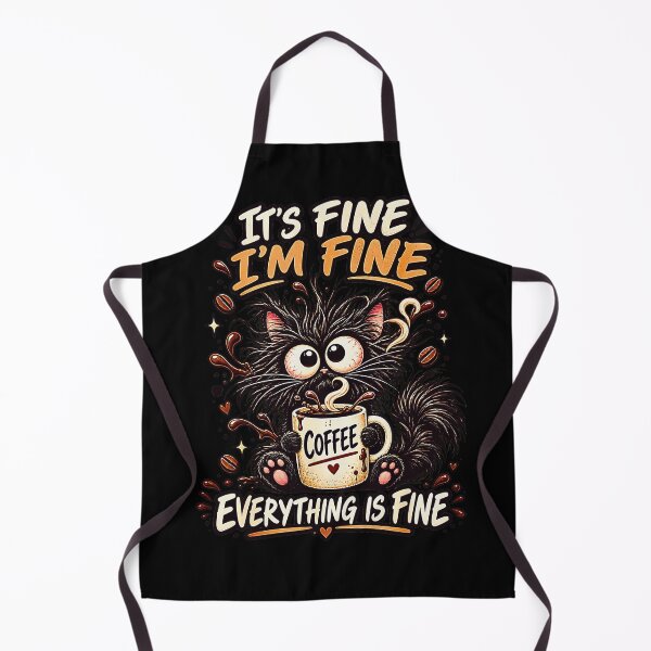Item preview, It’s Fine I’m Fine Everything Is Fine – Funny Coffee Cat designed and sold by Byhergawaa.