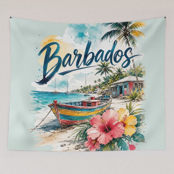 Item preview, Barbados Tropical Paradise-Vintage Caribbean Island designed and sold by Rosie's Wildflower Boutique.