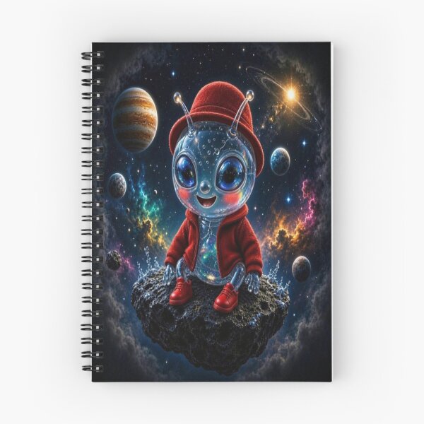 Item preview, Little Astronaut Alien in Red Sneakers - Whimsical Nebula Design designed and sold by Breezes-of-Ida.