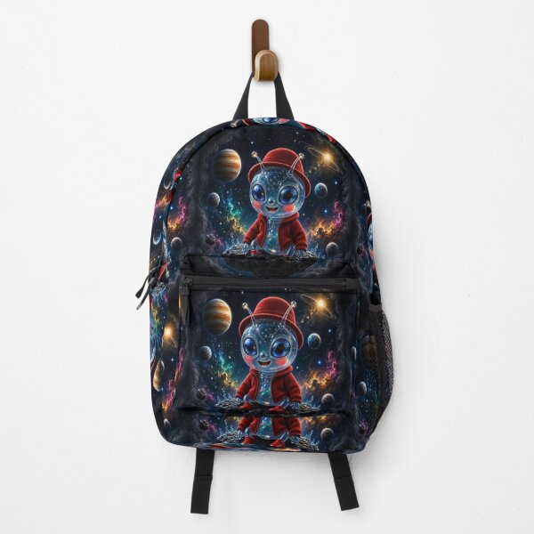 Item preview, Little Astronaut Alien in Red Sneakers - Whimsical Nebula Design designed and sold by Breezes-of-Ida.