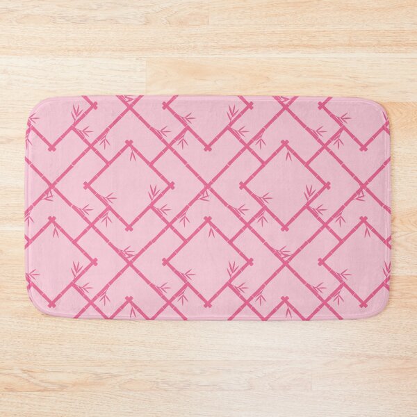 Item preview, Bamboo Chinoiserie Lattice in Light Pink + Bubblegum Pink designed and sold by YesterdayColl.
