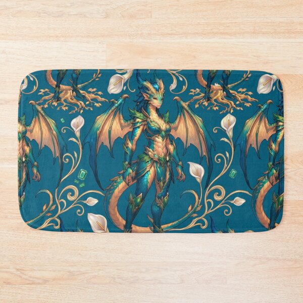Item preview, Emerald Dragon Empress Seamless Pattern Artwork designed and sold by Ammeluk.