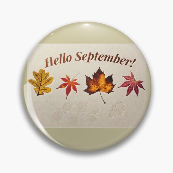 Item preview, Hello September Minimalist Botanical Pressed Leaves Cozy Autumn Elegant Aesthetic designed and sold by ORIGINS LINES.