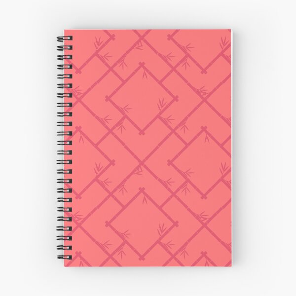 Item preview, Bamboo Chinoiserie Lattice in Tonal Hot Coral designed and sold by YesterdayColl.