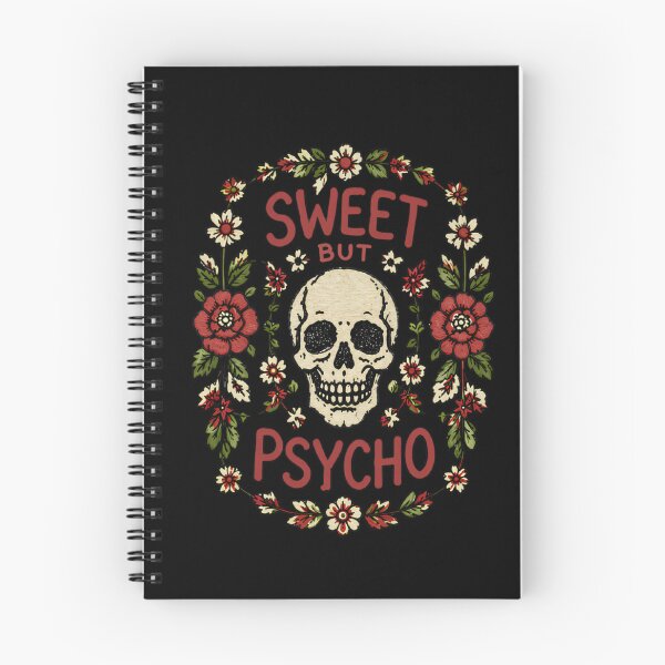 Item preview, Sweet But Psycho Floral Skull Cottagecore Goth designed and sold by HYPNK.