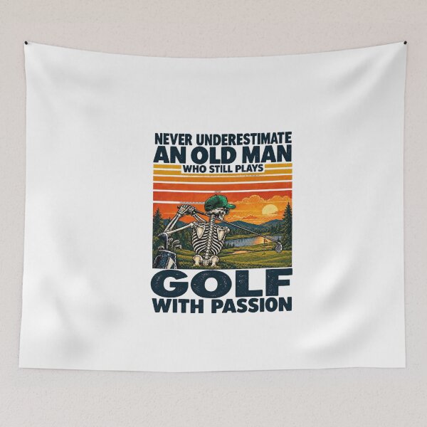 Item preview, Never Underestimate An Old Man Who Still Plays Golf With Passion Skeleton Vintage Sunset designed and sold by dartoffofo⭐⭐⭐⭐⭐.