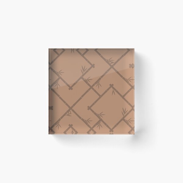 Item preview, Bamboo Chinoiserie Lattice in Tonal Leather Brown designed and sold by YesterdayColl.