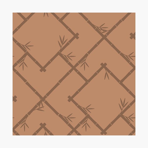 Item preview, Bamboo Chinoiserie Lattice in Tonal Leather Brown designed and sold by YesterdayColl.