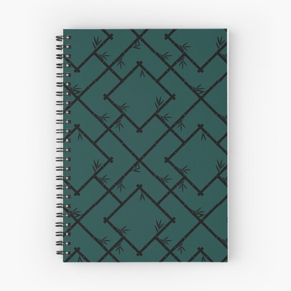 Item preview, Bamboo Chinoiserie Lattice in Botanical Green + Black designed and sold by YesterdayColl.