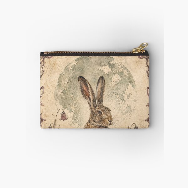 Item preview, Moonlit Hare Among Bellflowers – Botanical Gouache designed and sold by Noctifolia Field Journal.