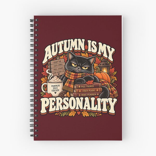 Item preview, Autumn Is My Personality Black Cat – Funny Retro Fall Cat designed and sold by OddCritterCo.