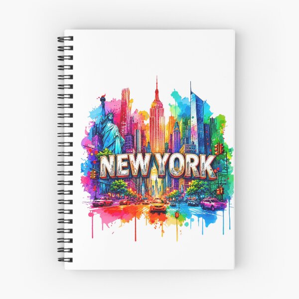 Item preview, Colorful New York City Skyline Watercolor Splatter Graphic designed and sold by dartoffofo⭐⭐⭐⭐⭐.