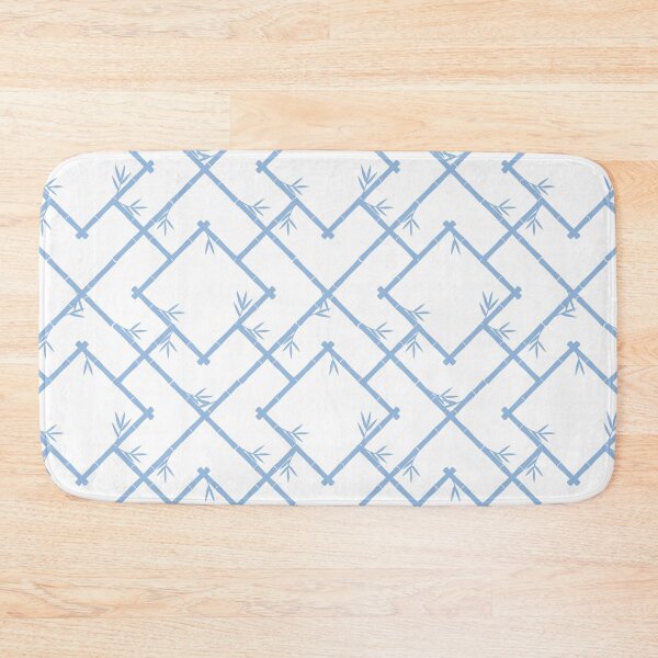 Item preview, Bamboo Chinoiserie Lattice in White + Dutch Blue designed and sold by YesterdayColl.