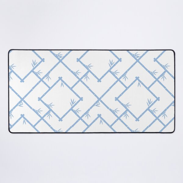 Item preview, Bamboo Chinoiserie Lattice in White + Dutch Blue designed and sold by YesterdayColl.