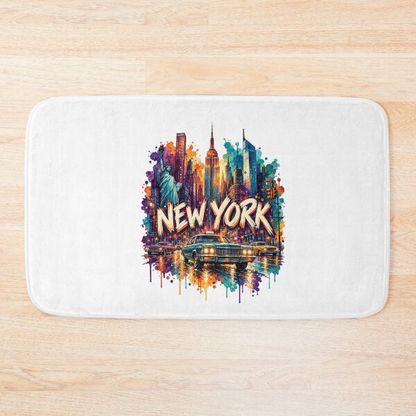 Item preview, New York City Skyline Statue Of Liberty Colorful Watercolor Splash Art designed and sold by dartoffofo⭐⭐⭐⭐⭐.