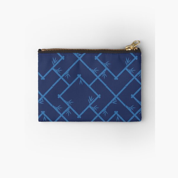 Item preview, Bamboo Chinoiserie Lattice in Tonal Navy Blue designed and sold by YesterdayColl.