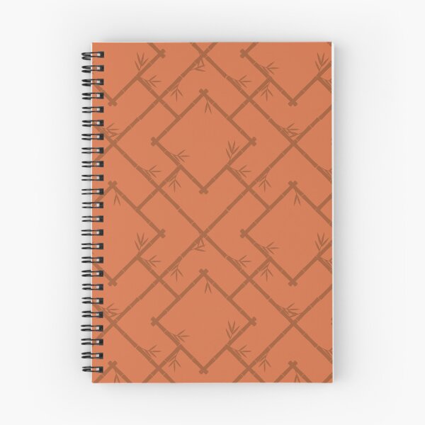 Item preview, Bamboo Chinoiserie Lattice in Light Orange + Rust designed and sold by YesterdayColl.