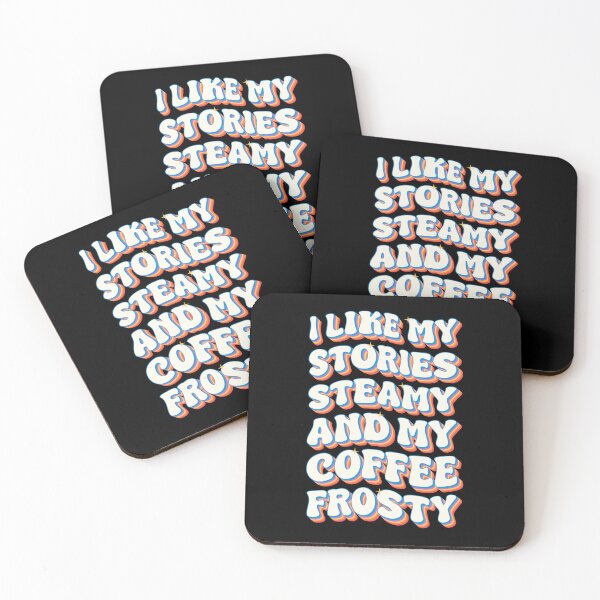 Item preview, Retro Book Lover Coffee Quote - Steamy Stories Frosty Coffee Retro Typography designed and sold by Chonkz.