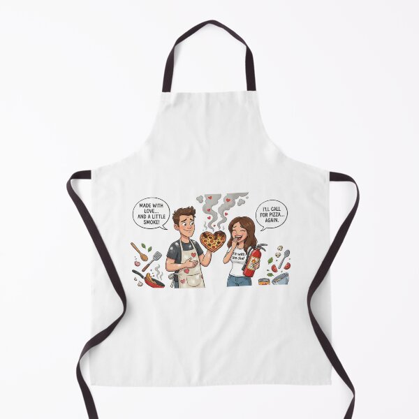 Item preview, Funny Valentine's Day Shirt – Burnt Heart Pizza Cooking Fail Couple designed and sold by KERK Art and Design.