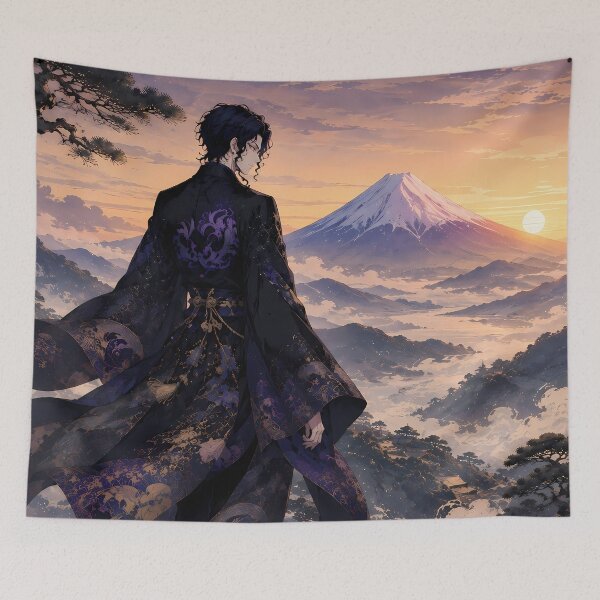 Item preview, Muzan Kibutsuji Demon Slayer Mount Fuji Sunset Majesty designed and sold by mildaclairmo.