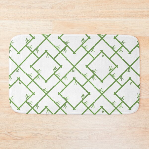 Item preview, Bamboo Chinoiserie Lattice in White + Grass Green designed and sold by YesterdayColl.