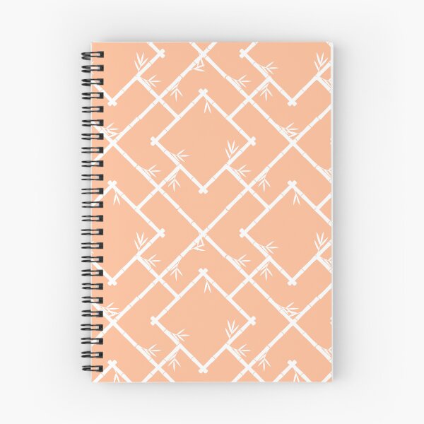 Item preview, Bamboo Chinoiserie Lattice in Peach + White designed and sold by YesterdayColl.