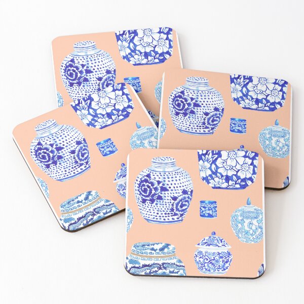 Item preview, Chinoiserie Ginger Jar Collection in Peach designed and sold by YesterdayColl.