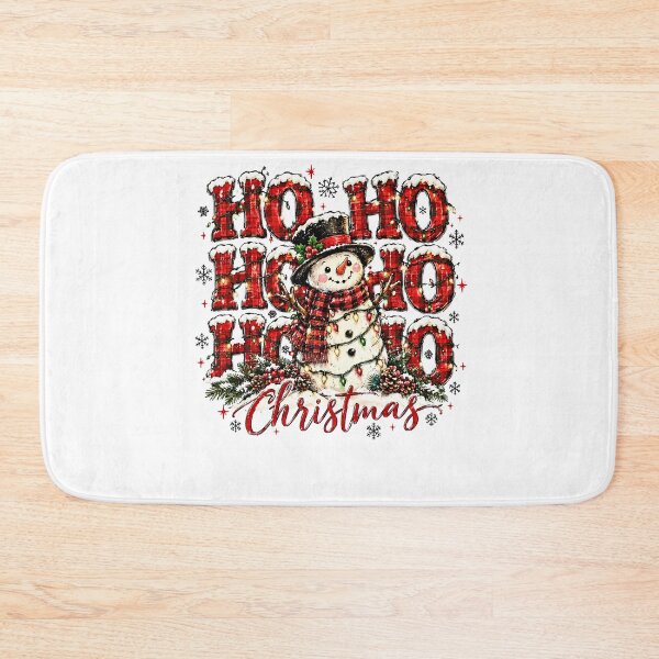 Item preview, Ho Ho Ho Christmas Snowman Buffalo Plaid Winter Lights designed and sold by DYAFLK.