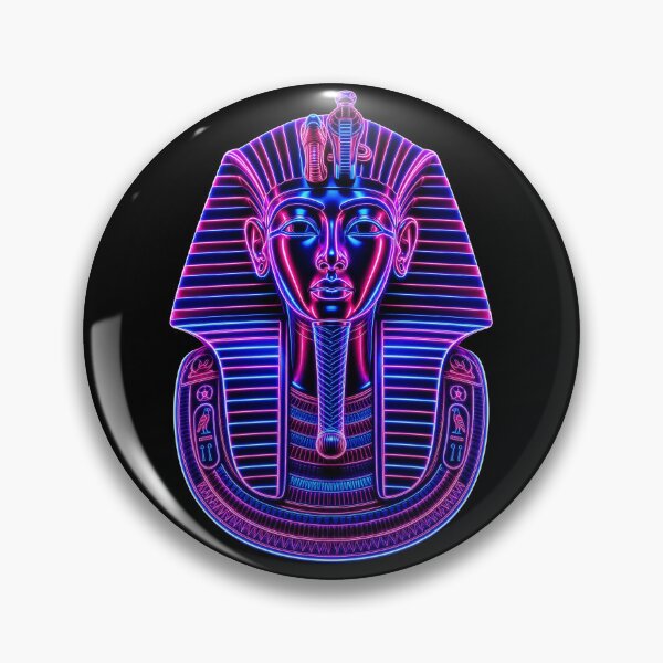 Item preview, Neon Pharaoh - Cyberpunk King Tut Egyptian Art designed and sold by MAGDY CANVAS.