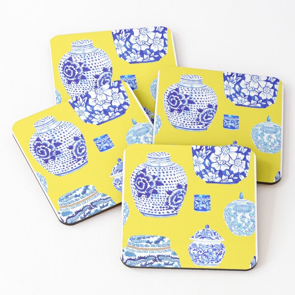 Item preview, Chinoiserie Ginger Jar Collection Canary Yellow designed and sold by YesterdayColl.