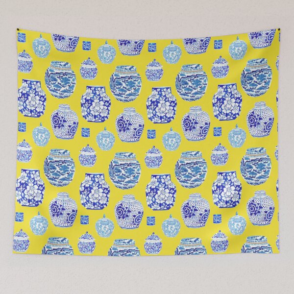 Item preview, Chinoiserie Ginger Jar Collection Canary Yellow designed and sold by YesterdayColl.
