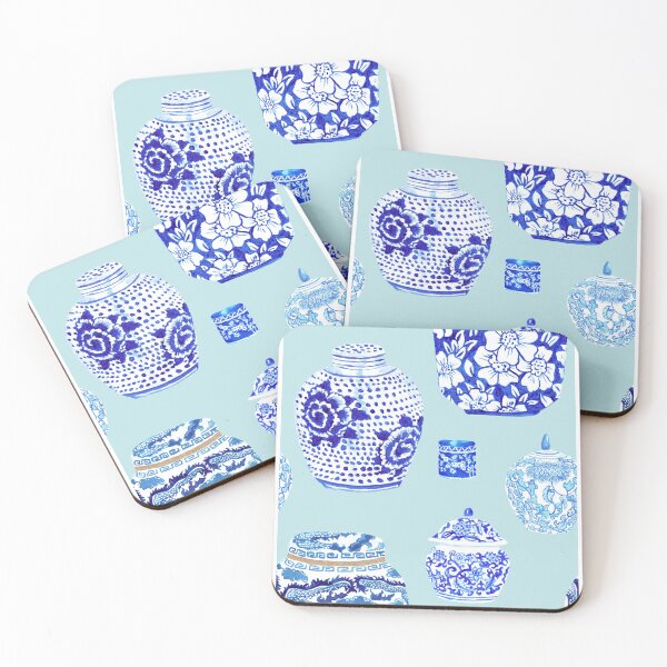 Item preview, Chinoiserie Ginger Jar Collection in Ice Blue designed and sold by YesterdayColl.