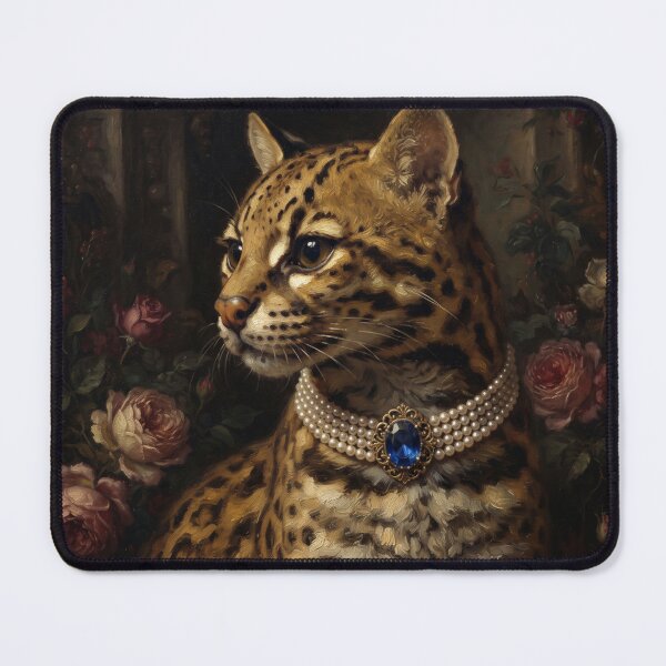 Item preview, Regal Ocelot Portrait with Sapphire Pendant designed and sold by Real Beast Art.