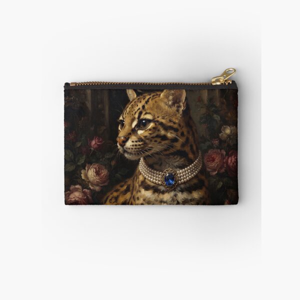Item preview, Regal Ocelot Portrait with Sapphire Pendant designed and sold by Real Beast Art.