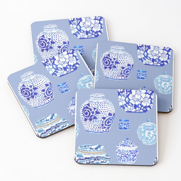 Item preview, Chinoiserie Ginger Jar Collection in Delft Blue designed and sold by YesterdayColl.