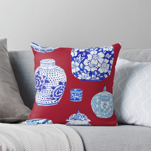 Item preview, Chinoiserie Ginger Jar Collection in Scarlet Red designed and sold by YesterdayColl.
