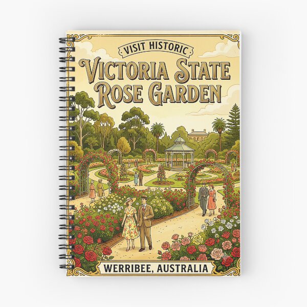 Item preview, Victoria State Rose Garden Vintage Poster  designed and sold by SaltCraft.
