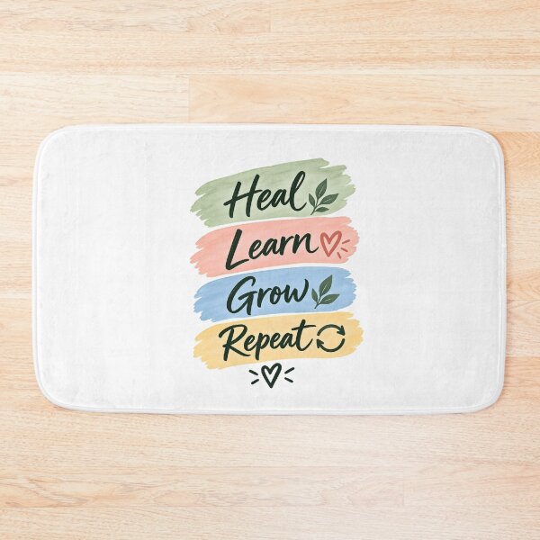 Item preview, Heal Learn Grow Repeat Inspirational Quote designed and sold by GentleRecovery.