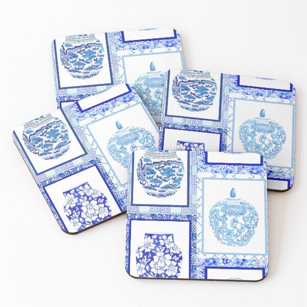 Item preview, Chinoiserie Ginger Jar Patchwork designed and sold by YesterdayColl.