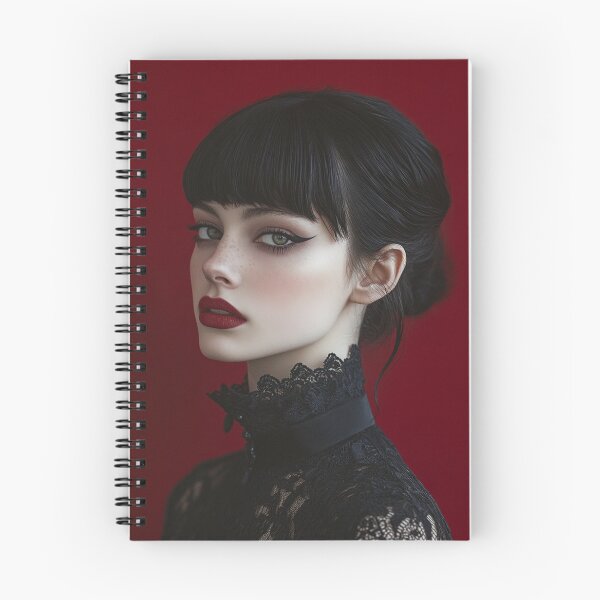 Item preview, Victorian Goth Crimson Portrait - Ethereal Winged Eyeliner designed and sold by AxeWave.