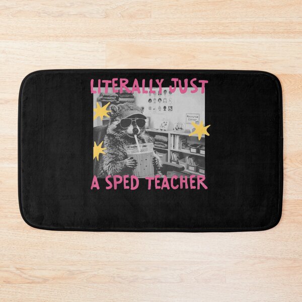 Item preview, Literally Just A Sped Teacher Cool Raccoon Sunglasses Iced Coffee Classroom Resource Corner Apparel designed and sold by slmfams.