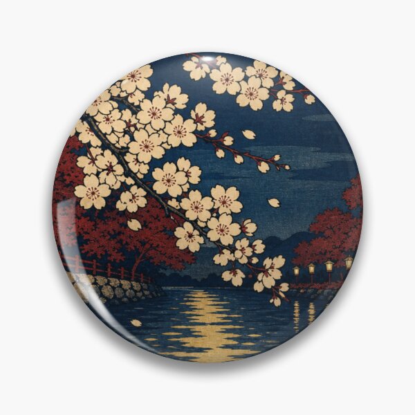 Item preview, Cherry Blossoms at Night with Full Moon - Vintage Japanese Ukiyo-e Art designed and sold by vekotpu.
