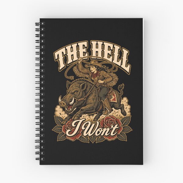Item preview, The Hell I Wont Cowgirl Riding Wild Boar Lasso Roses Western Tough Girl Apparel designed and sold by slmfams.