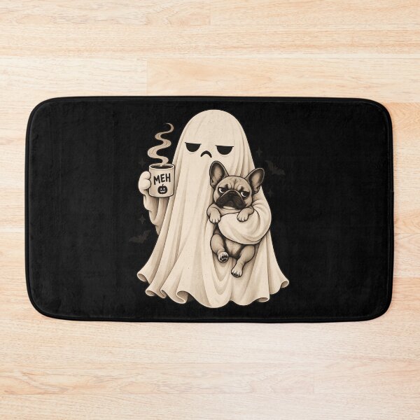 Item preview, Meh Ghost Holding French Bulldog Coffee Mug Halloween Cute Spooky Mood Apparel designed and sold by slmfams.