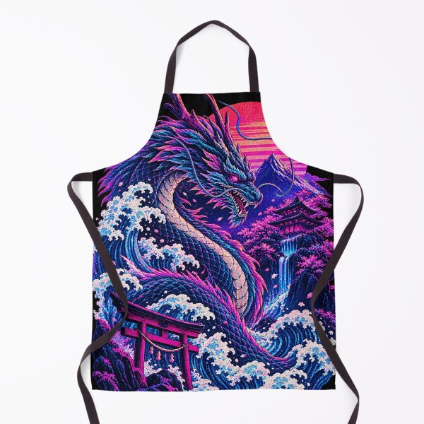 Item preview, Neon Dragon Rising - Japanese Synthwave Dragon Art designed and sold by Rosteri.