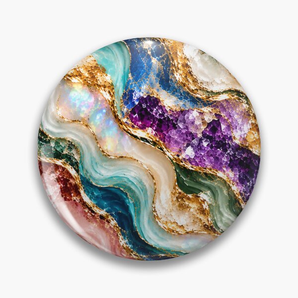 Item preview, Heavenly Gemstone Agate – Colorful Crystal & Gold Marble Pattern designed and sold by FaithArt777.