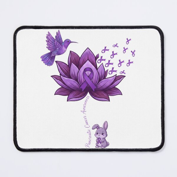 Item preview, Pancreatic Cancer Awareness Purple Lotus Hummingbird Bunny designed and sold by MizoX7.
